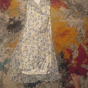 LC Lauren Conrad Blue Floral High Low Dress